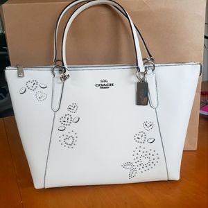 Coach Ava Tote With Heart Bandana Rivets